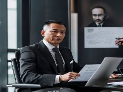 白丝足交创始人张维的工作照，身着深色正装坐于现代化办公室内，神情专注地审阅内容报告，背景为品牌标识墙